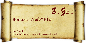 Boruzs Zsófia névjegykártya